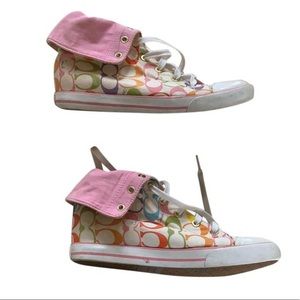 Coach Bonney Multicolor Rainbow High Top Sneaker coach Bonney pink coach sneaks